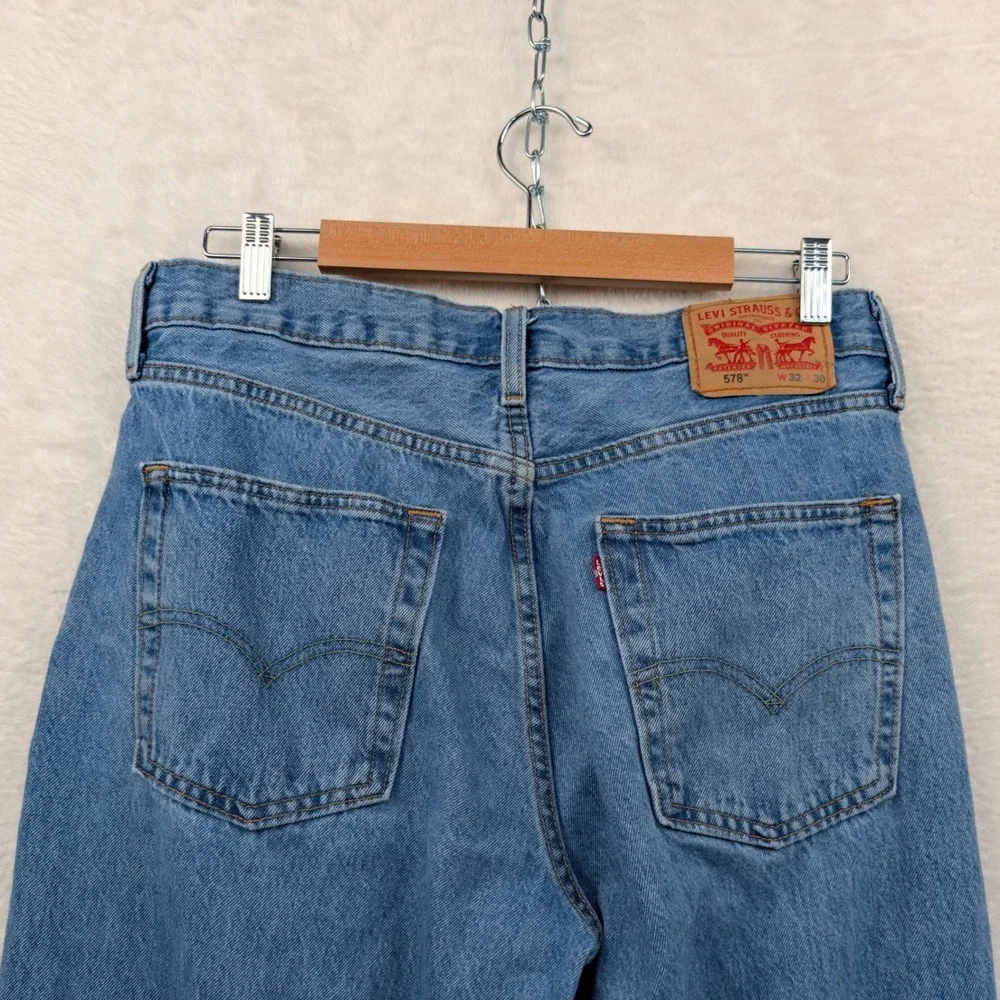 Levi's 578 Jeans Mens 34x29 Blue Baggy Loose Fit Skate Streetwear Grunge Red Tab